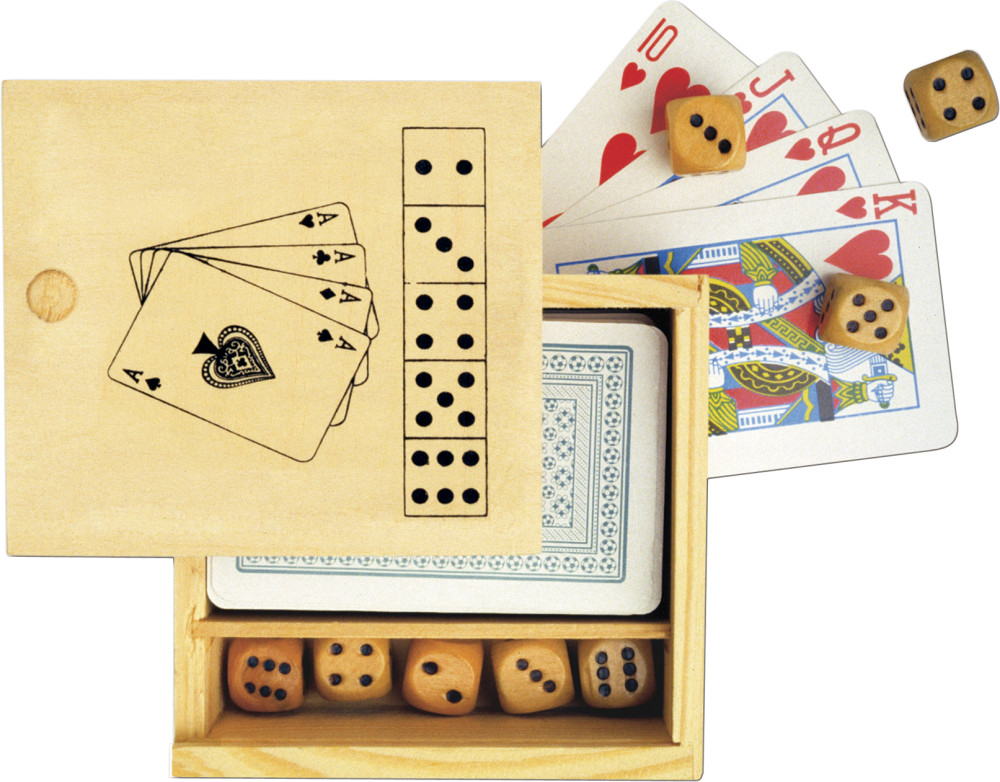 Wooden Box Card and Dice Set - Chesham