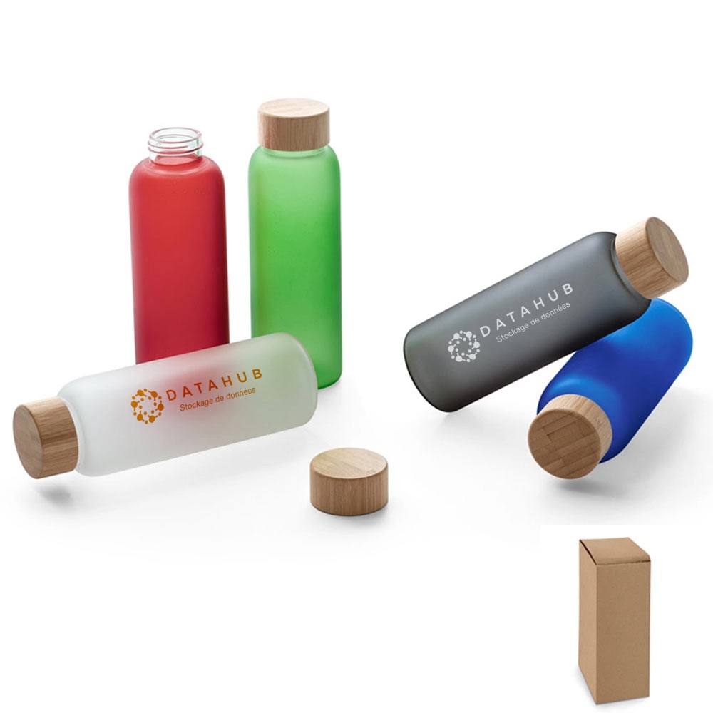 Frosted Glass Bamboo Bottle - - West Derby