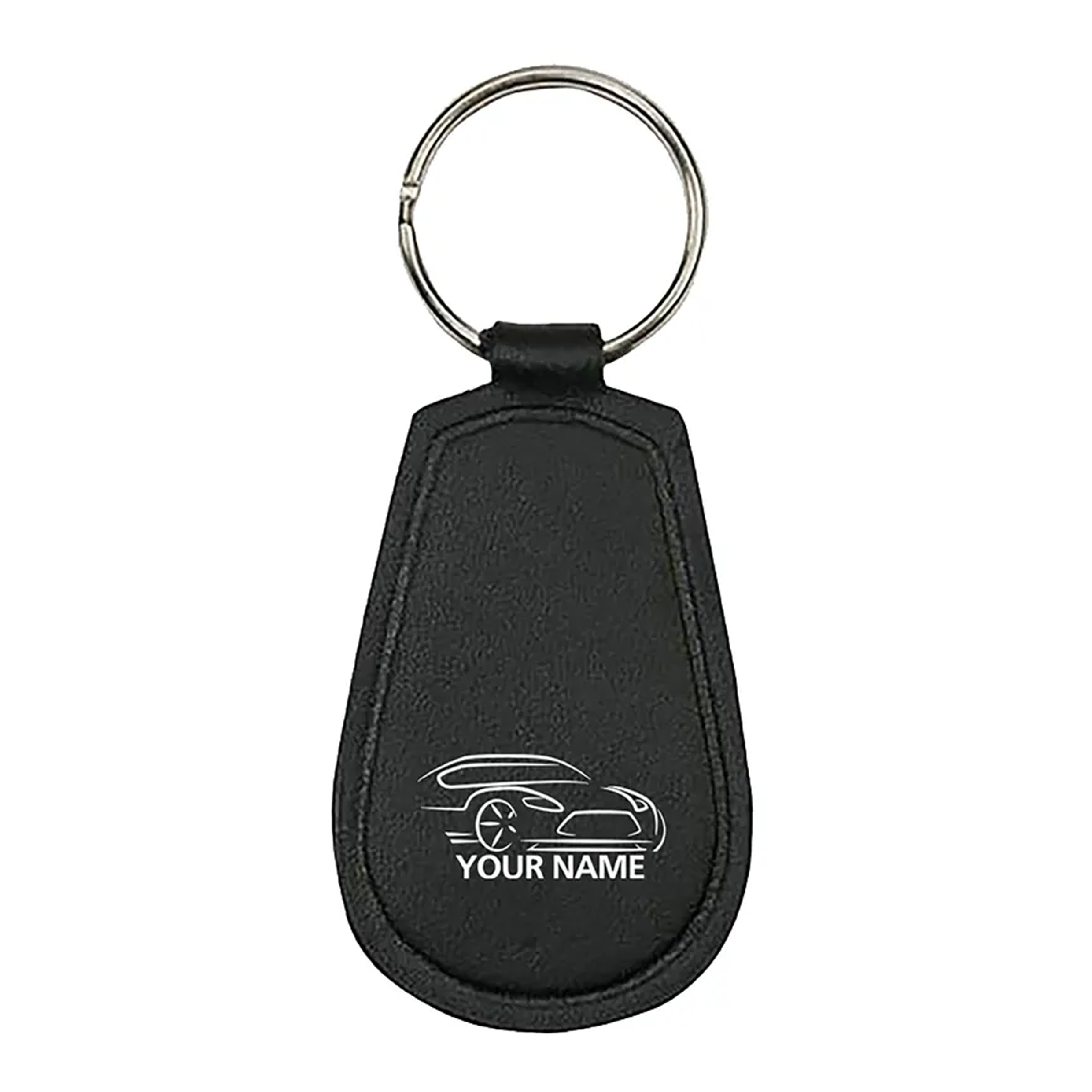 Black Leather Keyring - Maghull