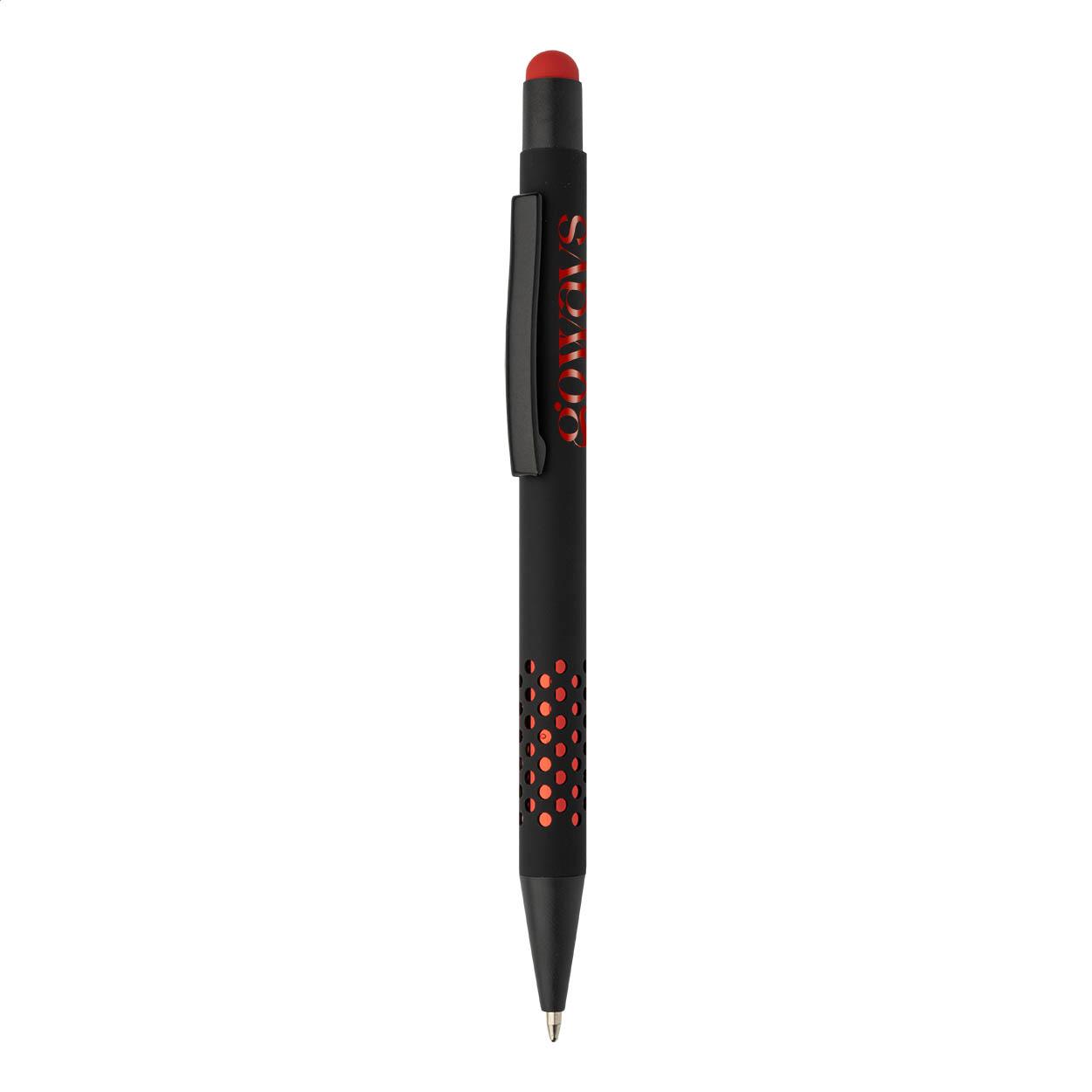 Griply recycled aluminium touch ballpoint pen, mirror engraving, with logo