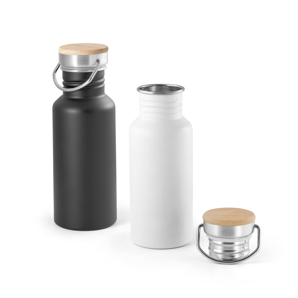 Stainless steel bottle with bamboo lid - Bletchley - Minehead