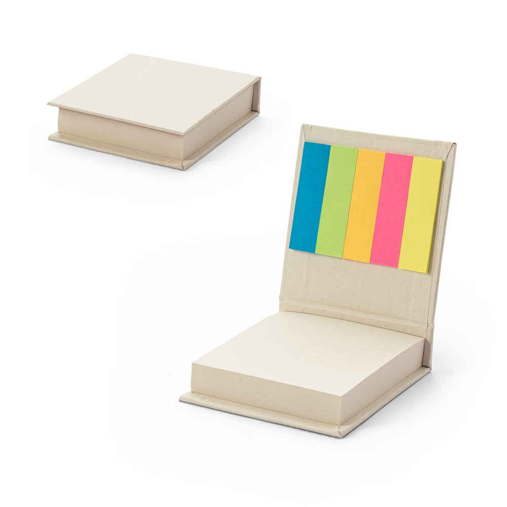 KAIRON. 2-in-1 office set, made from 100% recycled paper, with 6 sticky notes.