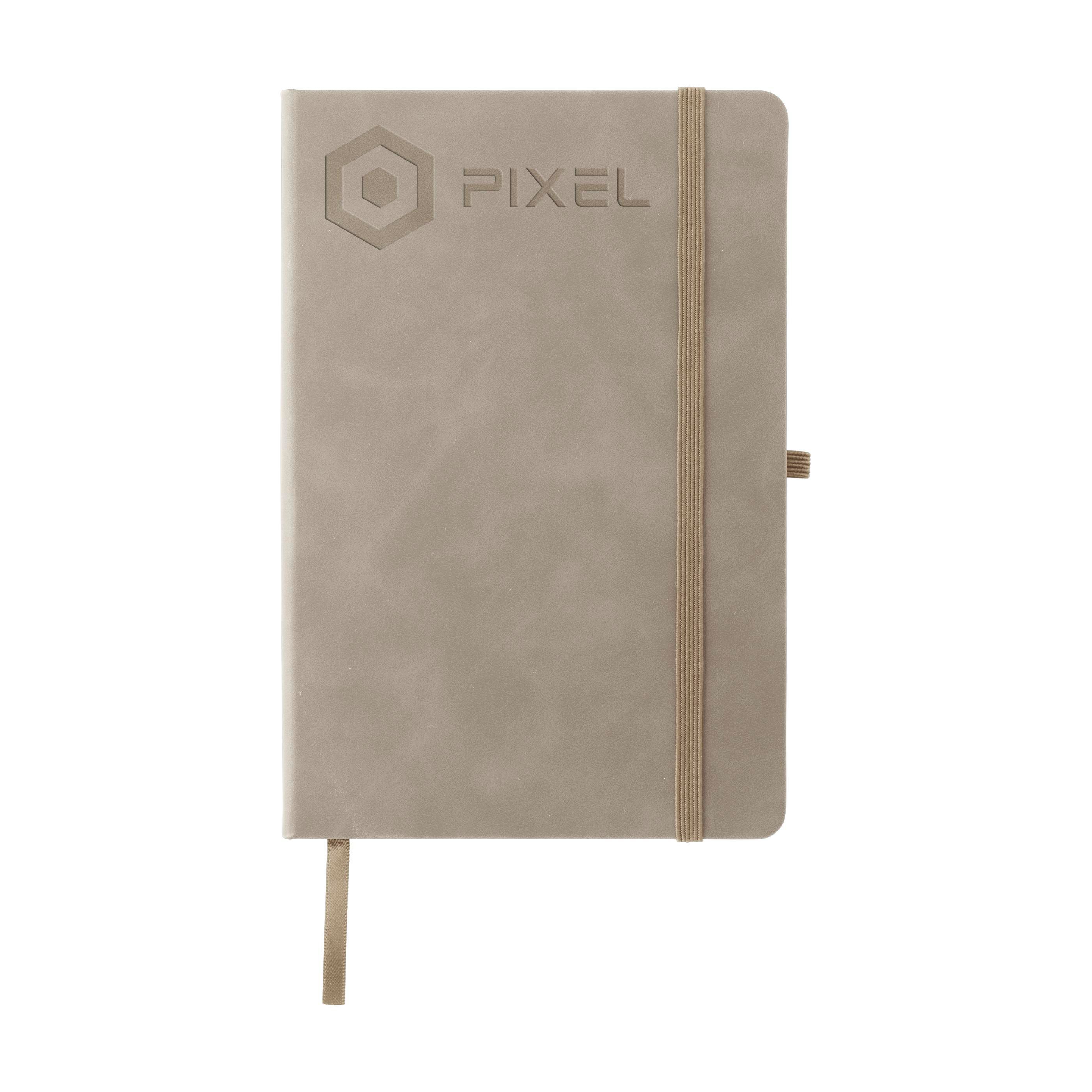 Riva A5 notebook with PU and Dacron hard cover, FSC Mix paper, logo printed with logo