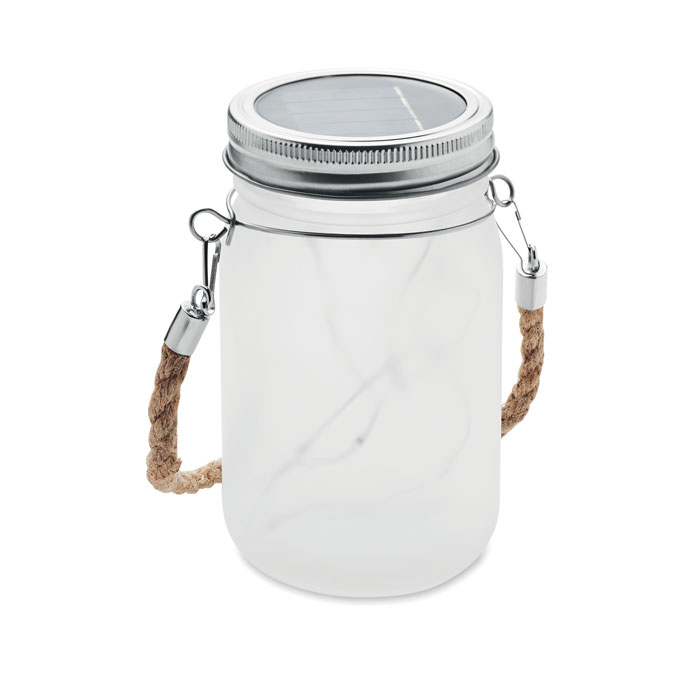 Outdoor solar lamp in mason jar design with LED fairy string lights - Letcombe Bassett