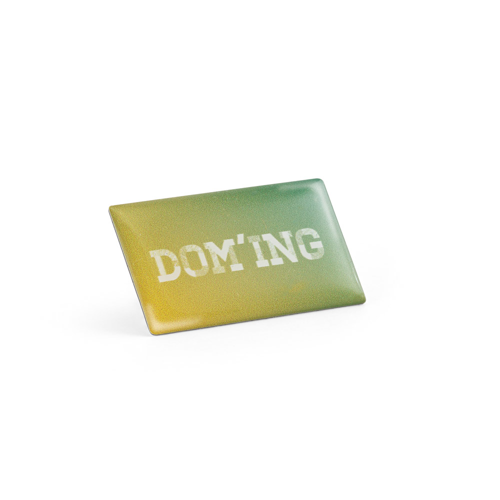 Doming 10 rectangle domed flexible badge with your logo, 35 × 20 mm