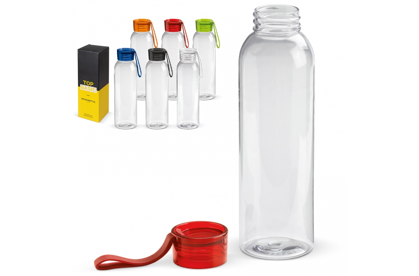Transparent Tritan Drinking Bottle with Coloured Cap - Abbeyfield