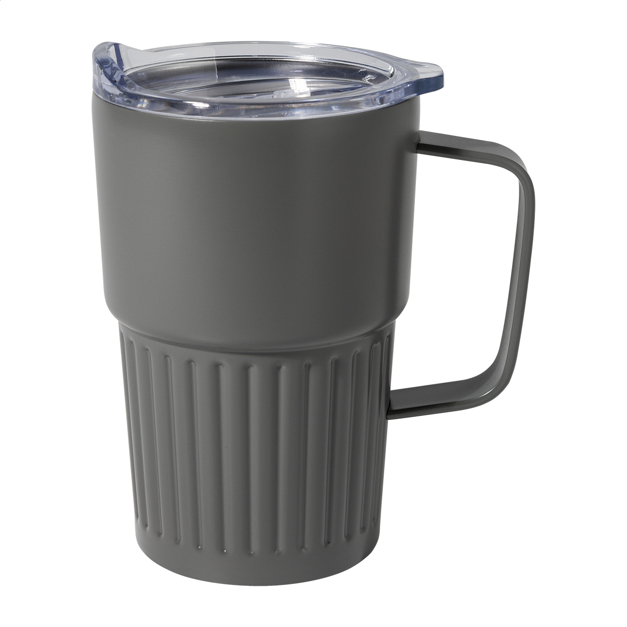 Streaky Grab recycled stainless steel thermo mug, 470 ml, with logo