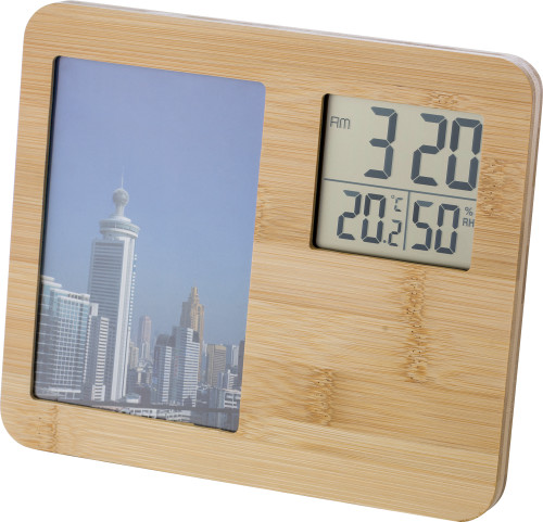Bamboo weather station with photo frame - Wandsworth