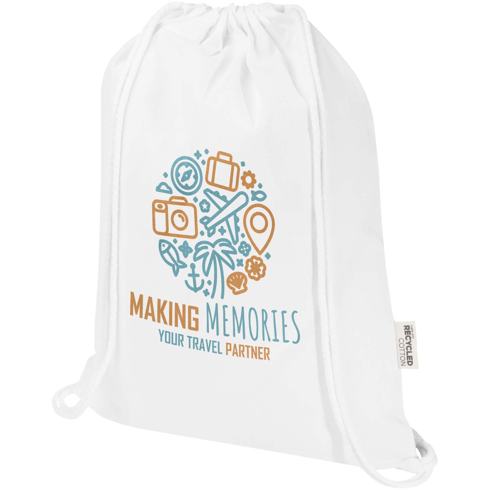 EcoBlend Recycled Drawstring Bag - Brierley printed with logo