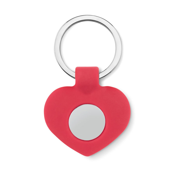 Heart Shaped Silicone Key Ring with Metal Token - Woodford Green