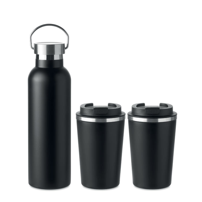 Stainless Steel Double Walled Bottle and Tumblers Set 750ml - Hindley