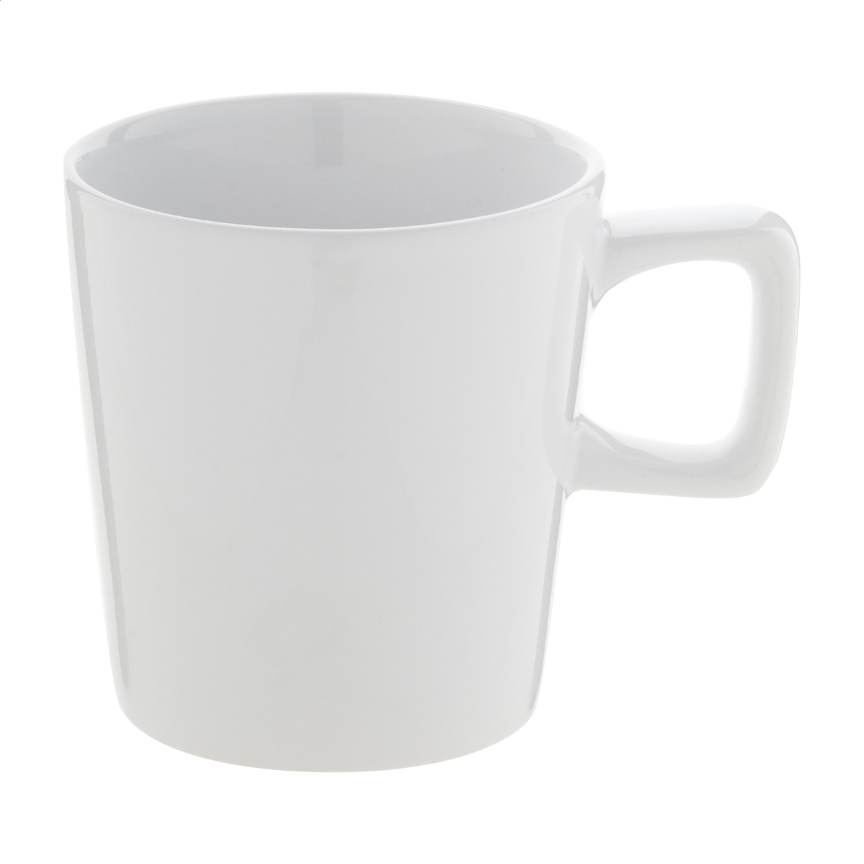 Angulus ceramic mug with rectangular handle, 280 ml, with logo printed with logo