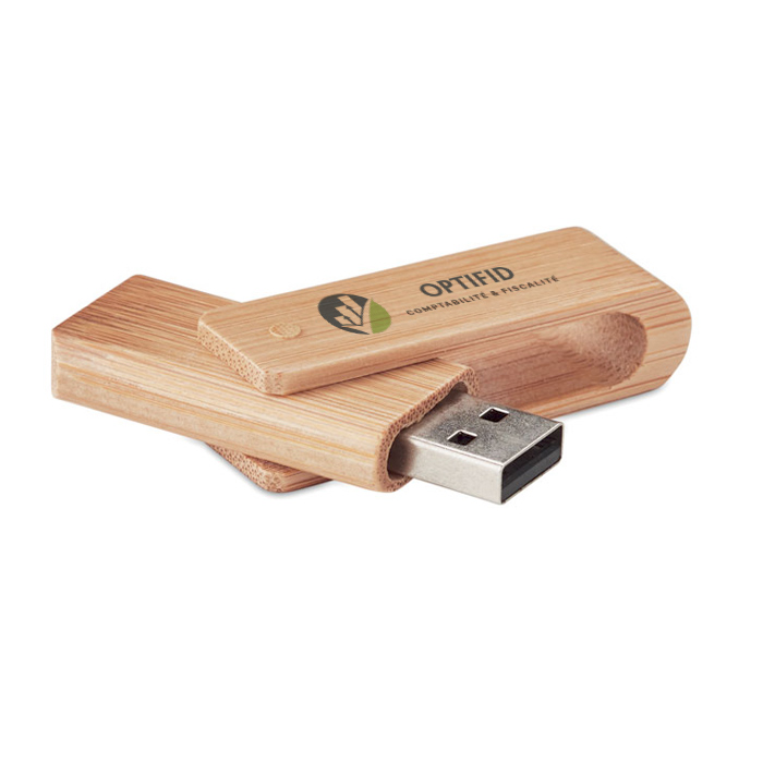 USB Stick bedrucken aus Bambus 16 GB - Papaya