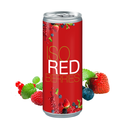 Personalisierte Dose mit Energydrink aus roten Früchten 250ml