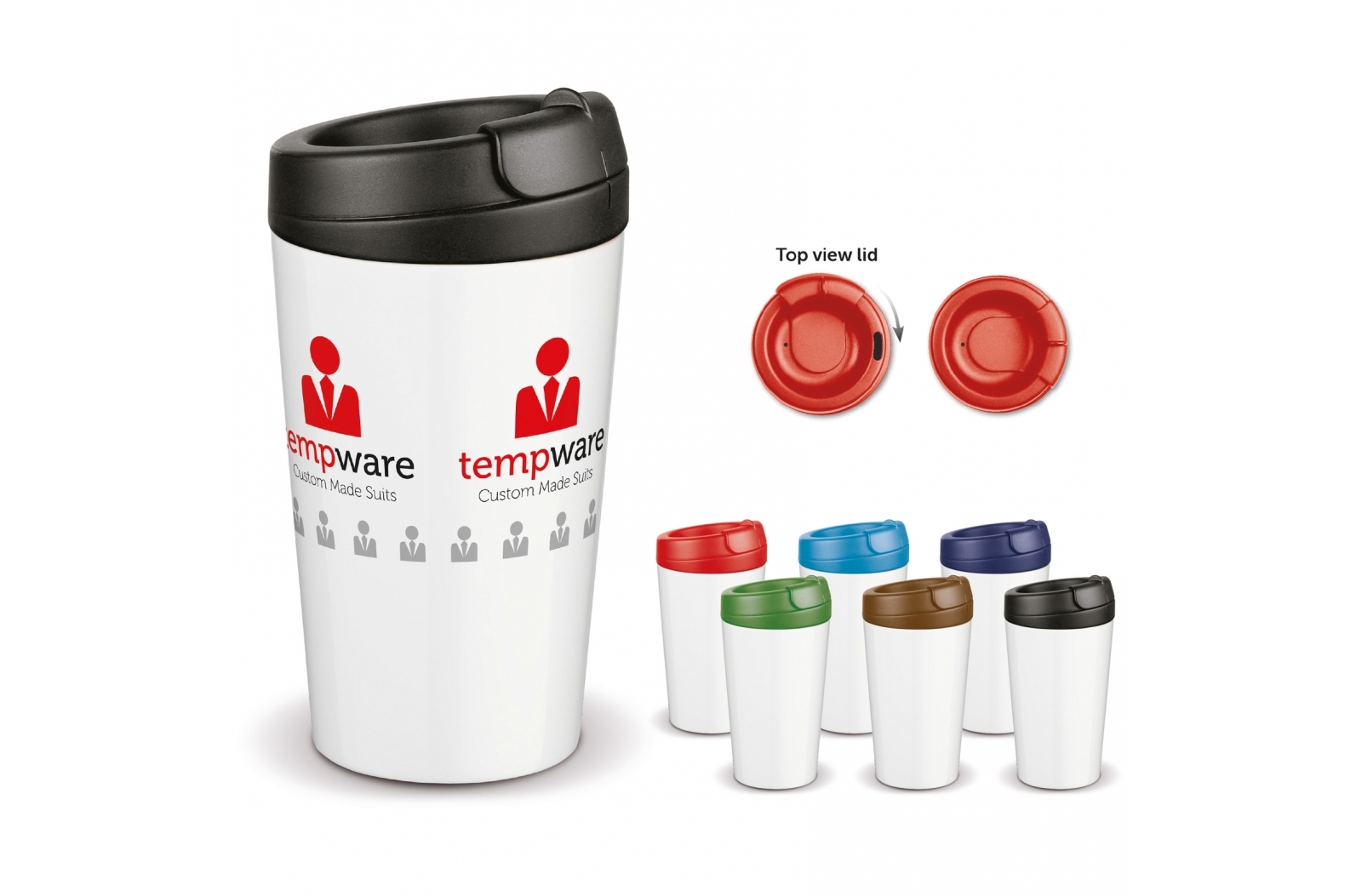 Double Walled Plastic Cup with Sturdy Lid from 'Flavour' Series 270ml - Eversley