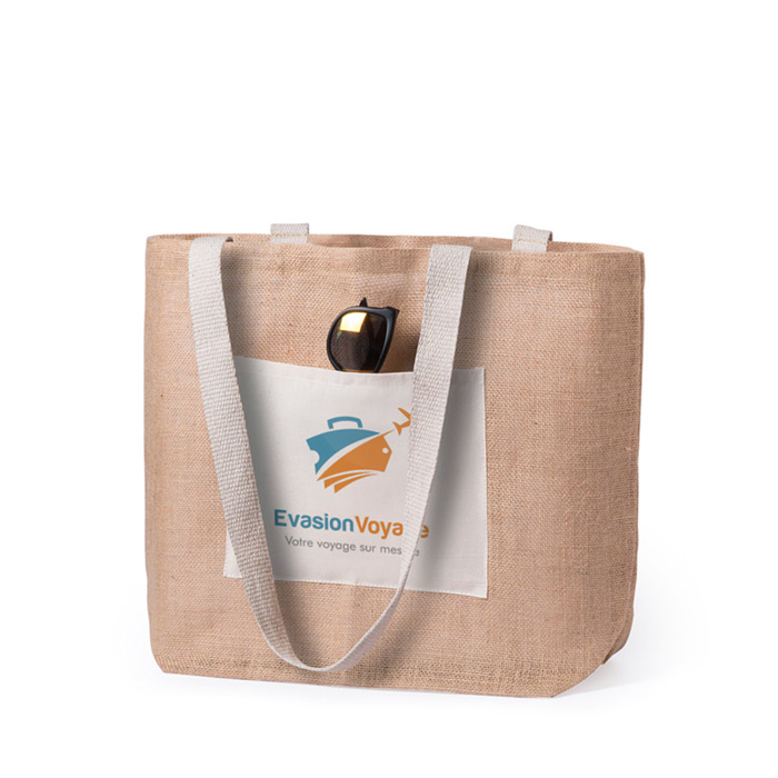 Reinforced Jute Bag with Cotton Pocket - Hatherton