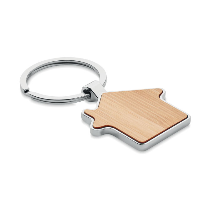 House Shaped Bamboo Key Ring for Front Door - Yardley Wood