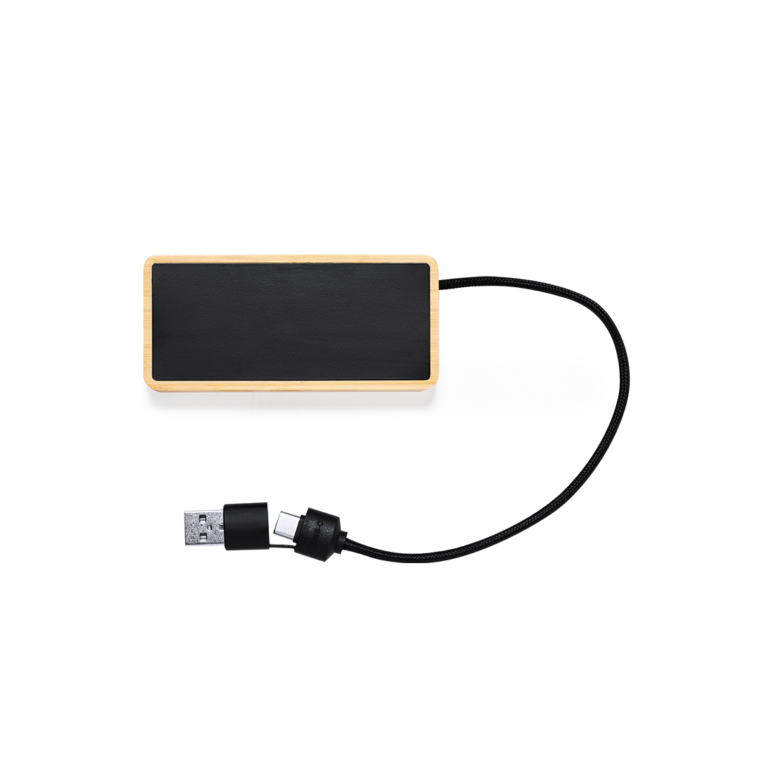 Bamboo USB Hub with LED light - Shere - Higher Bebington