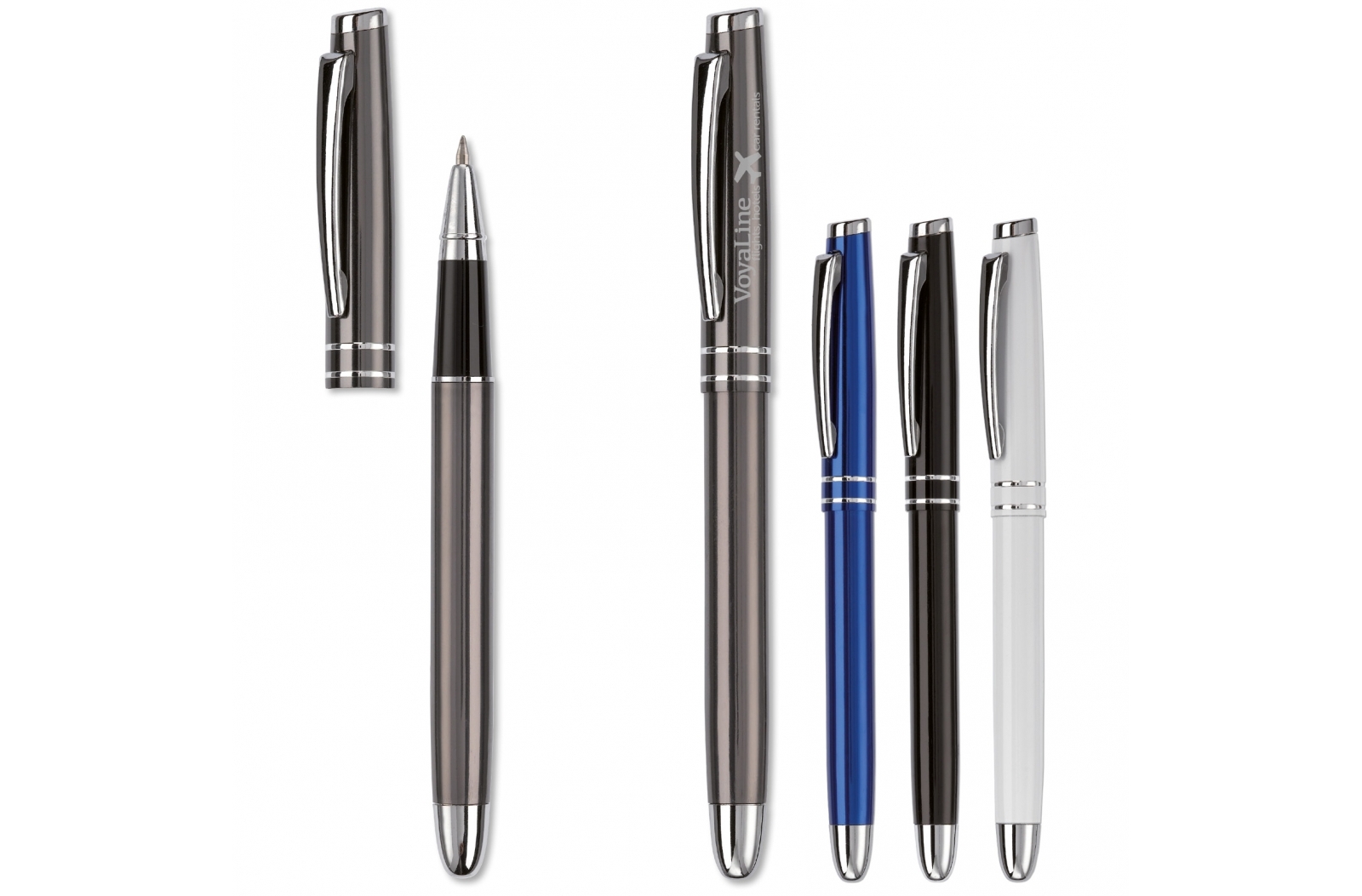 Aluminum Rollerball Pen with Two Stripes - Arne