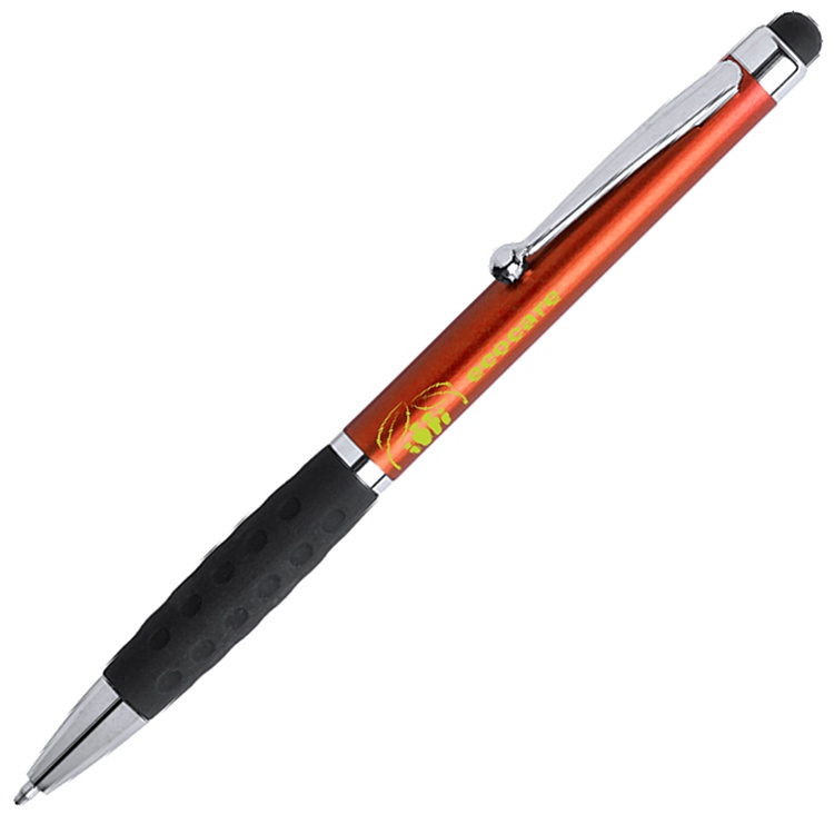 Two-tone ballpoint pen with twist mechanism and silver accents - Bowdon