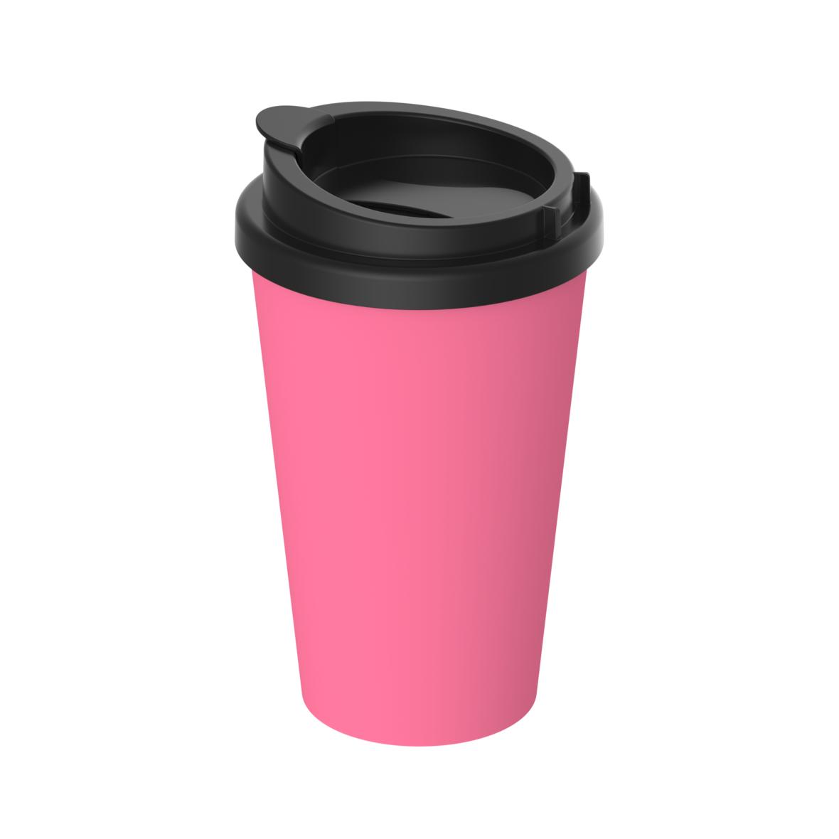 Compact Double-Walled Plastic Mug with Attachable Lid - Honiton