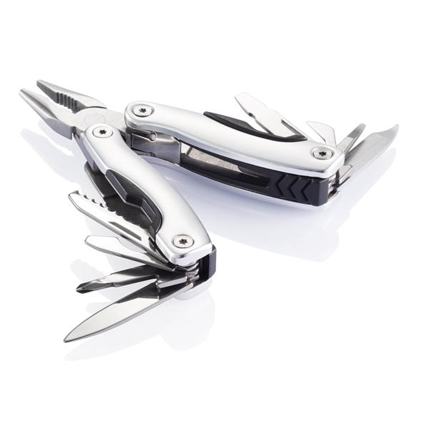 A multitool made of stainless steel with a handle that is anodised in aluminium - Irby