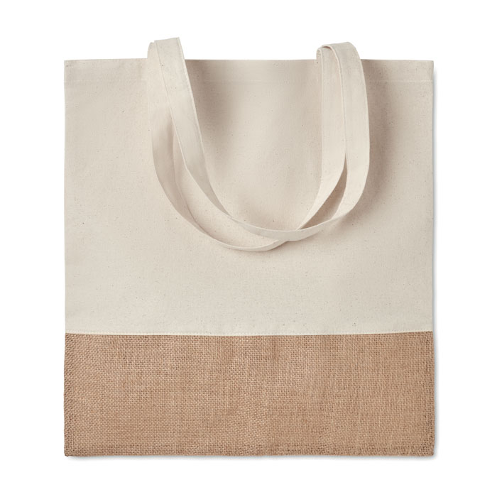 Twill-Baumwoll-Einkaufstasche mit Jute-Detail - Guben 