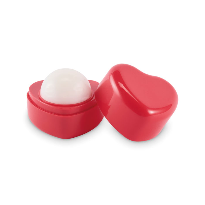 Heart-shaped vegan lip balm