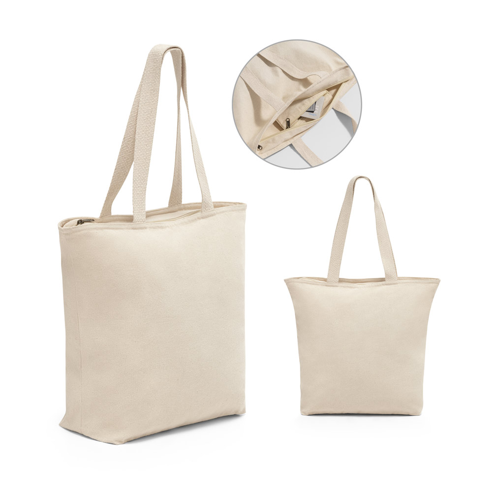 Cotton Zipper Tote Bag - Fleckney