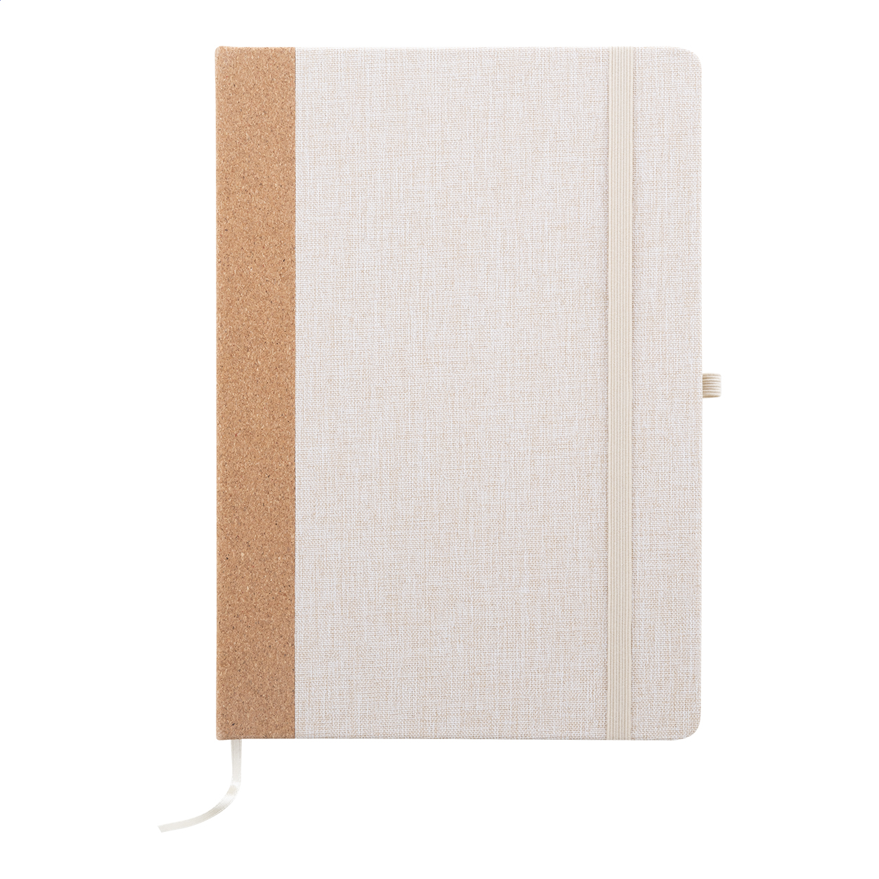 Coppet A5 notebook with RPET cover, natural cork spine and logo