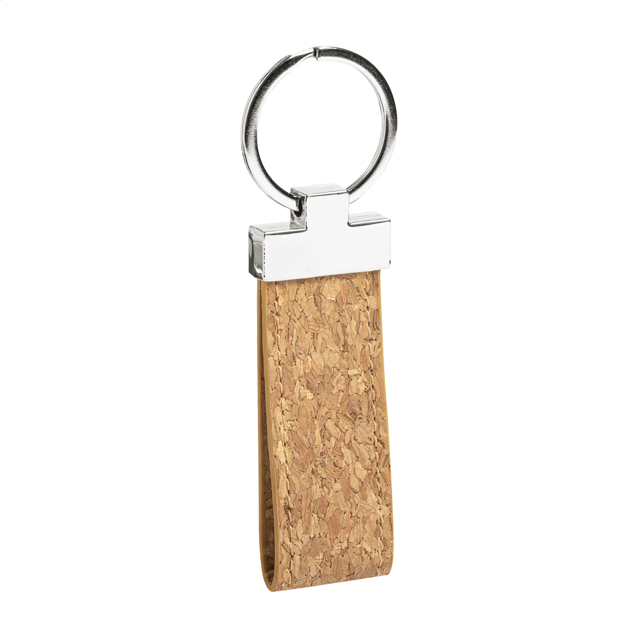 Kikox natural cork and metal keyring personalised with your logo