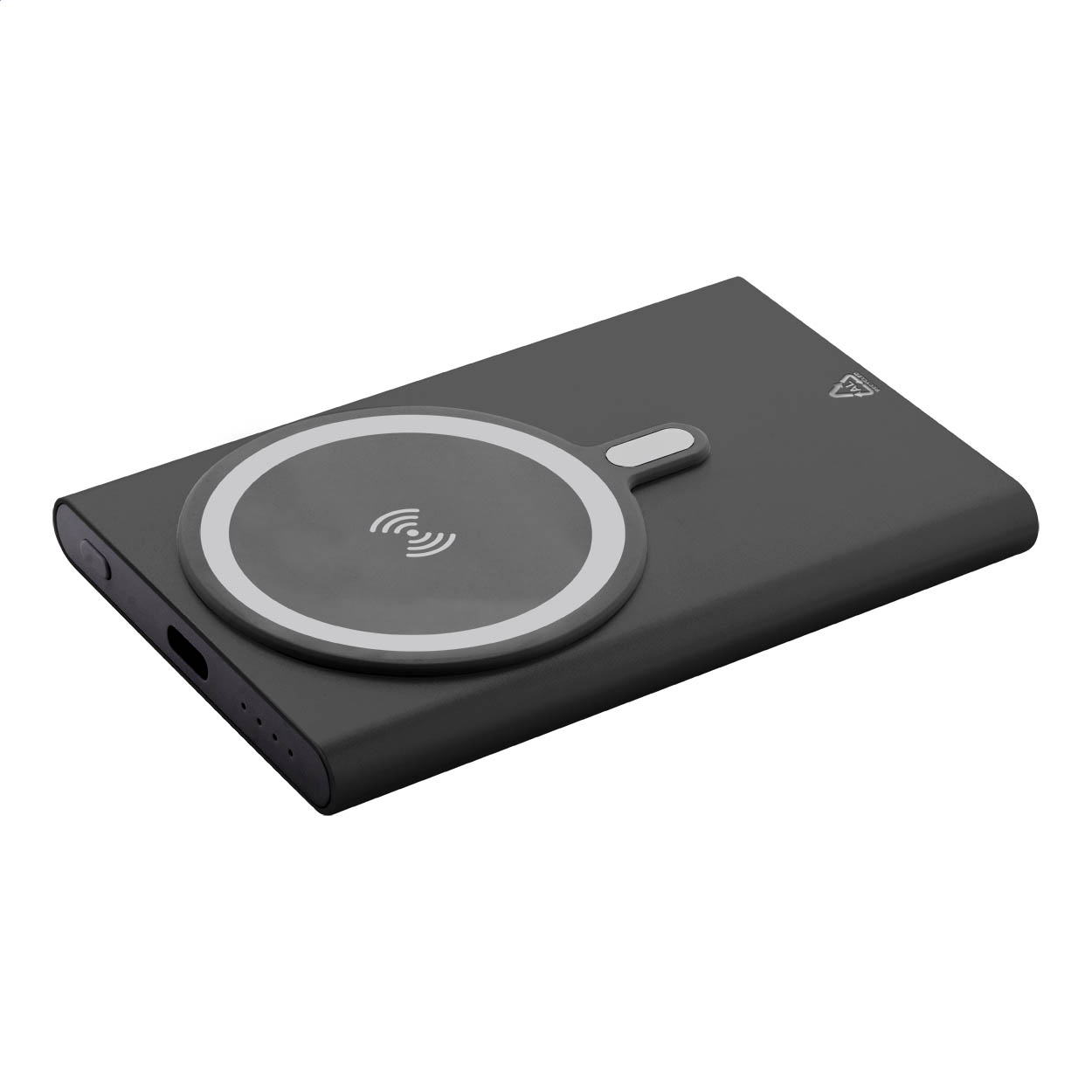 RaluStick recycled aluminium magnetic power bank 5000 mAh with logo