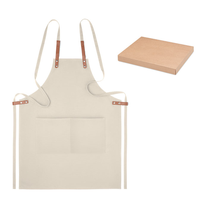 Verstellbare Küchenschürze mit 2 Fronttaschen aus Bio-Baumwolle/Canvas - Stainz