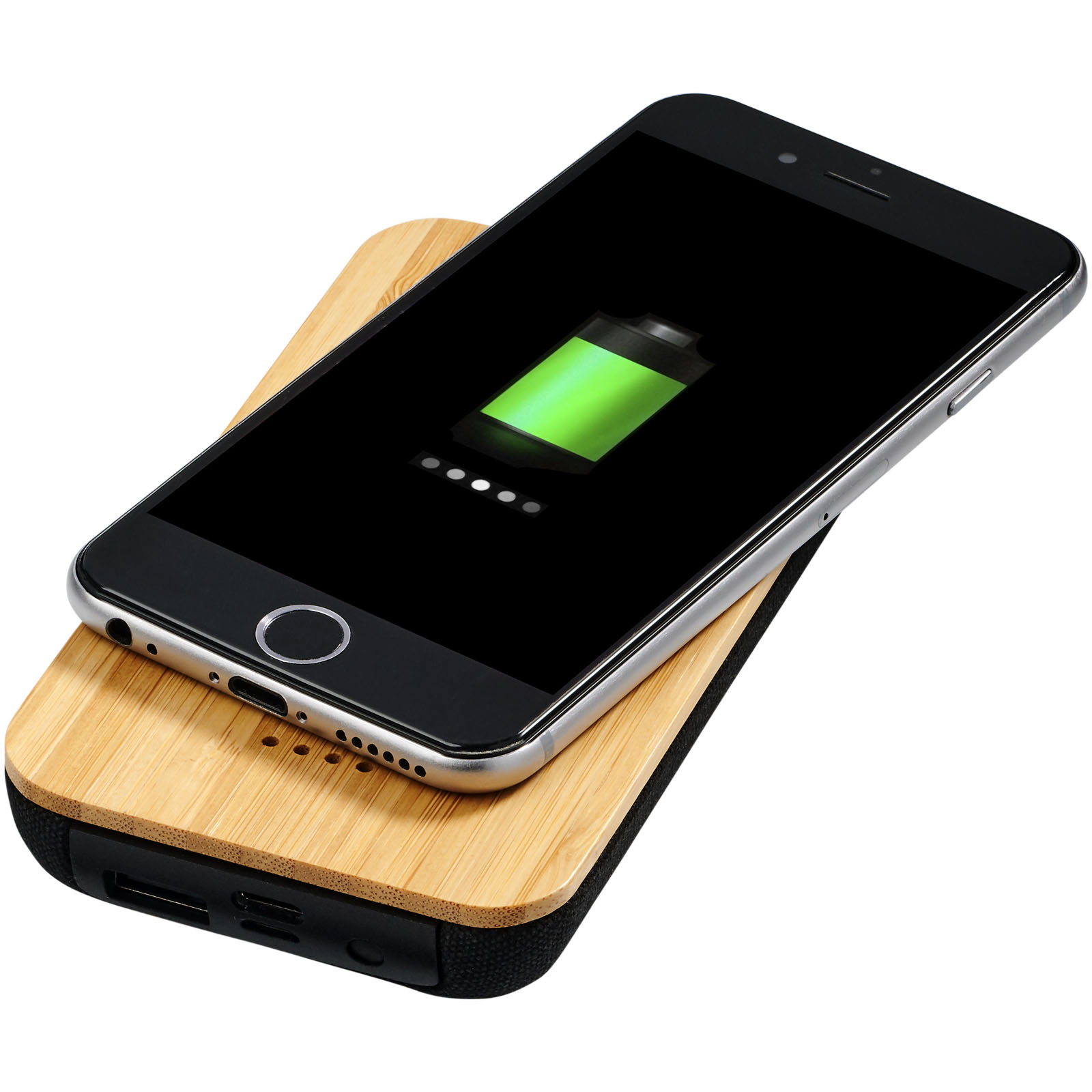 EcoCharge 6000 mAh Bamboo/Fabric Wireless Power Bank - Horwich