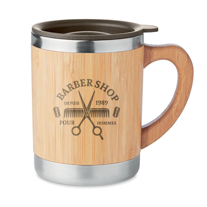 Double Wall Stainless Steel Tumbler with Bamboo Case 300ml - Abinger
