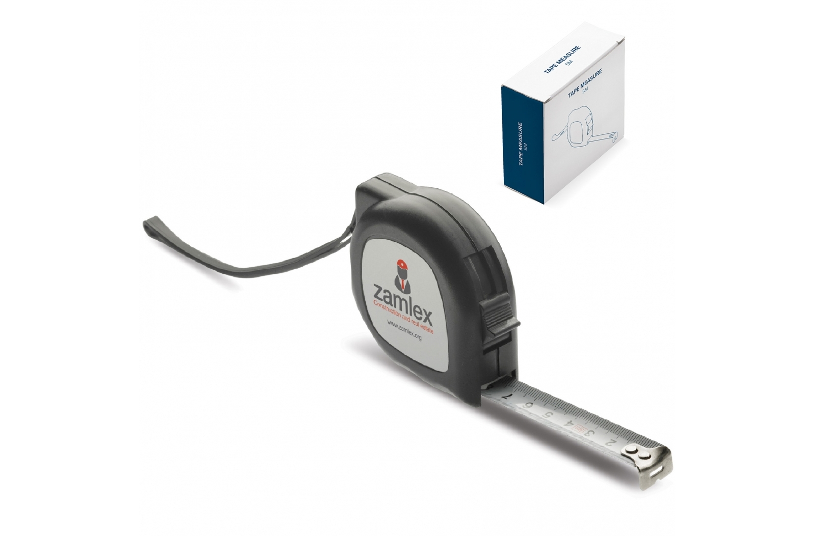 A tape measure with a large print area, five meters in length - St Sampson's