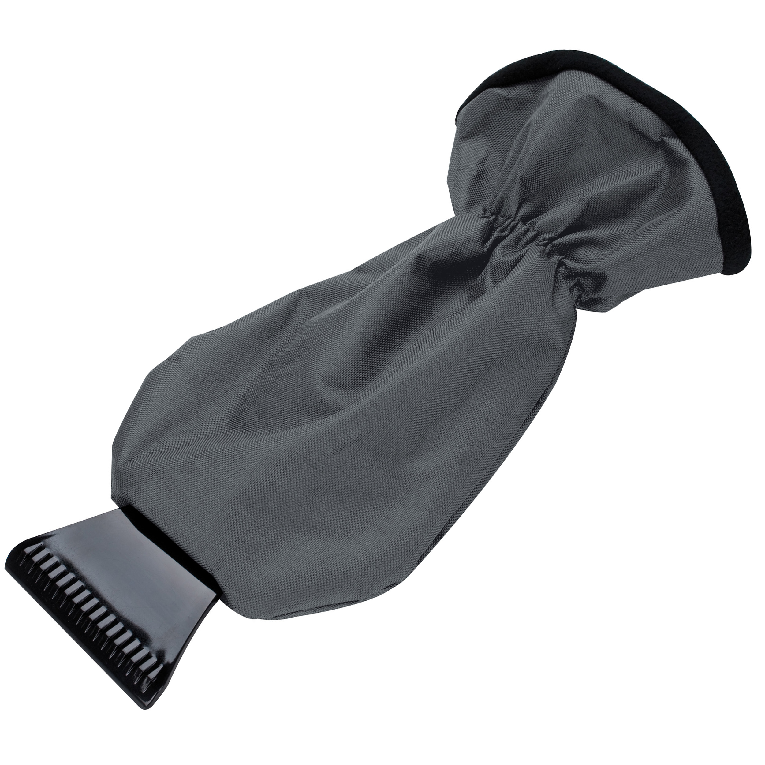 A glove with a printed logo that also functions as an ice scraper. - Irlam and Cadishead