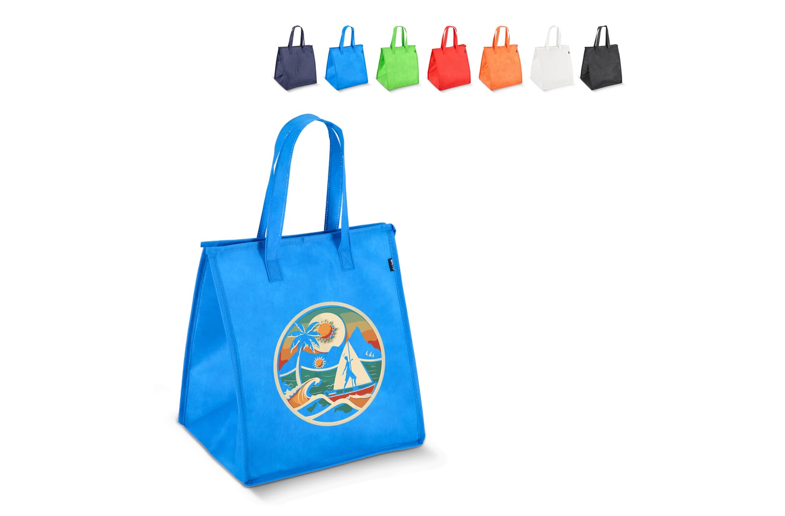 R-PET cooler bag, non-woven, 33 x 25.5 x 37 cm, 75 g/m²