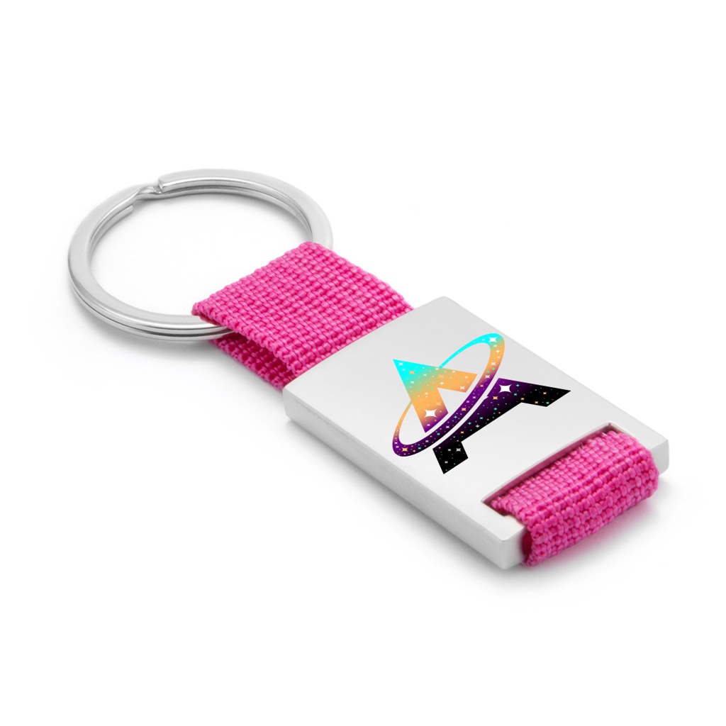 Colorful Polyester Ribbon Keychain with Metal Body - Halton