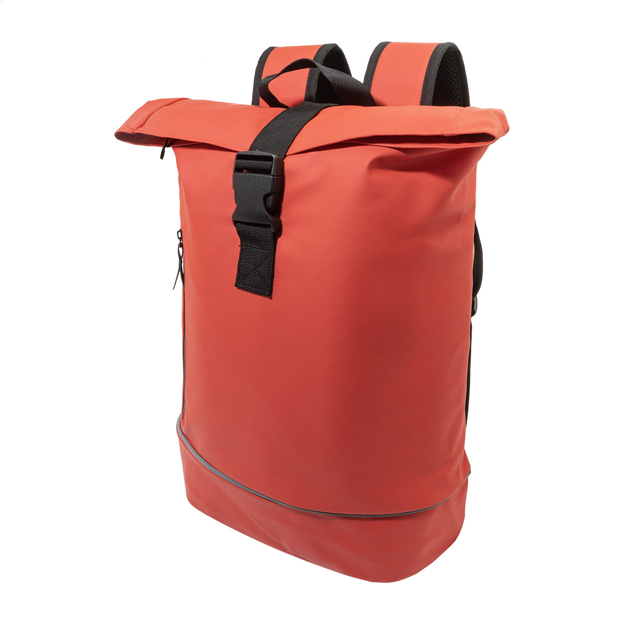 Cubitt waterproof recycled PU leather rolltop backpack with logo printed with logo