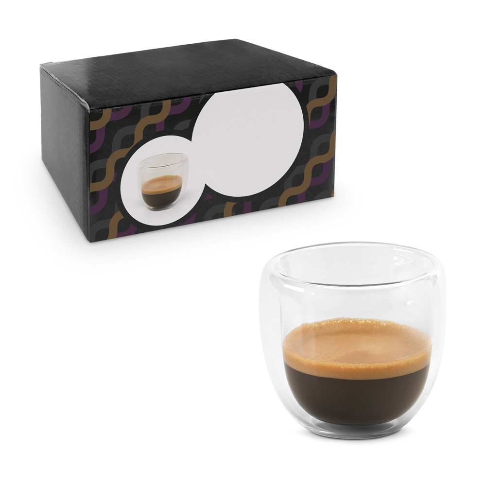Set of Thermally Insulated Glass Cups 75ml - Lyme Regis
