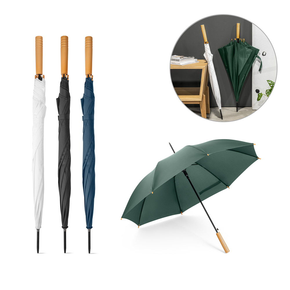 Automatic Metal Frame Umbrella with Wooden Handle - Chaldon Herring - Dudley