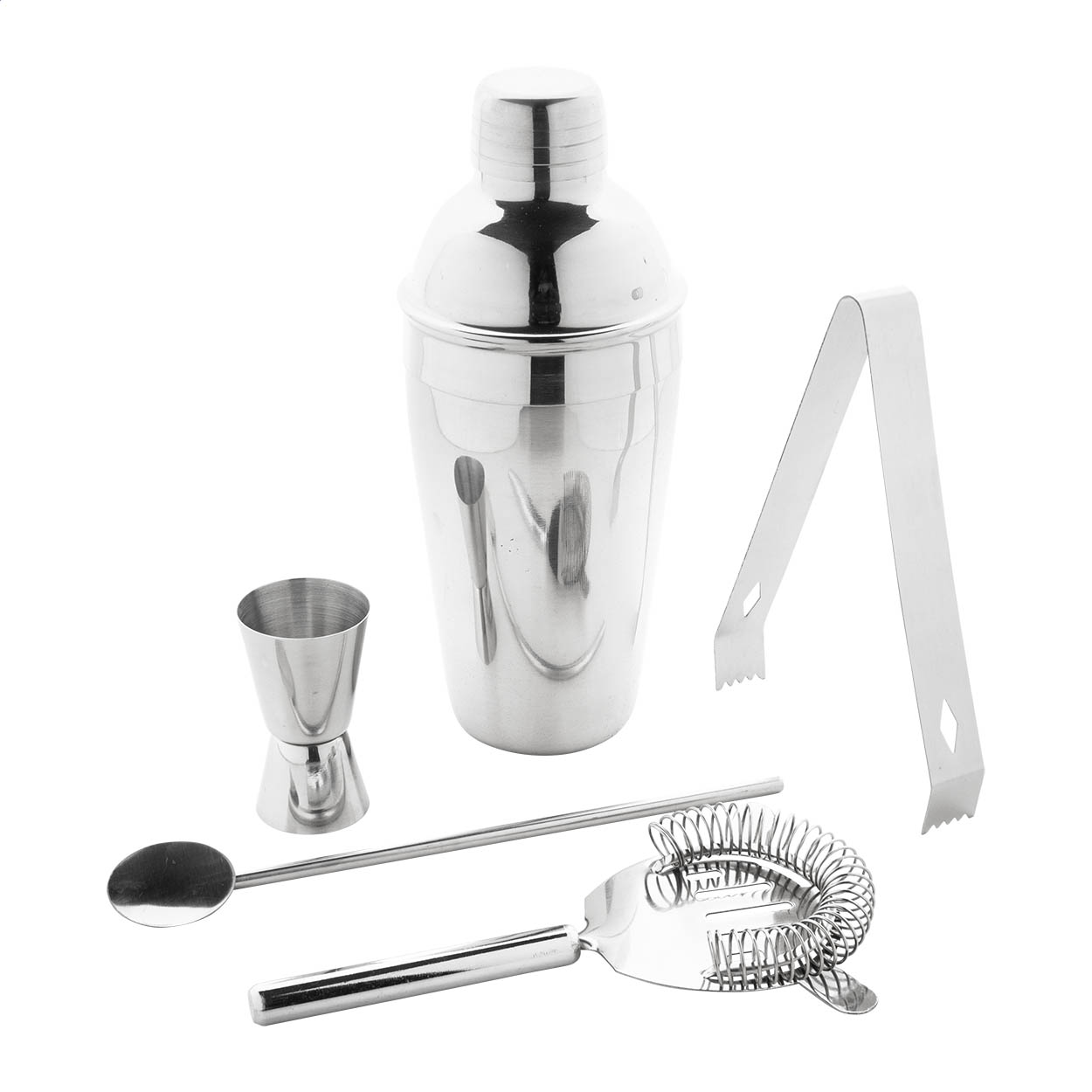 Sidecar 5-piece stainless steel cocktail set with 550 ml shaker and logo