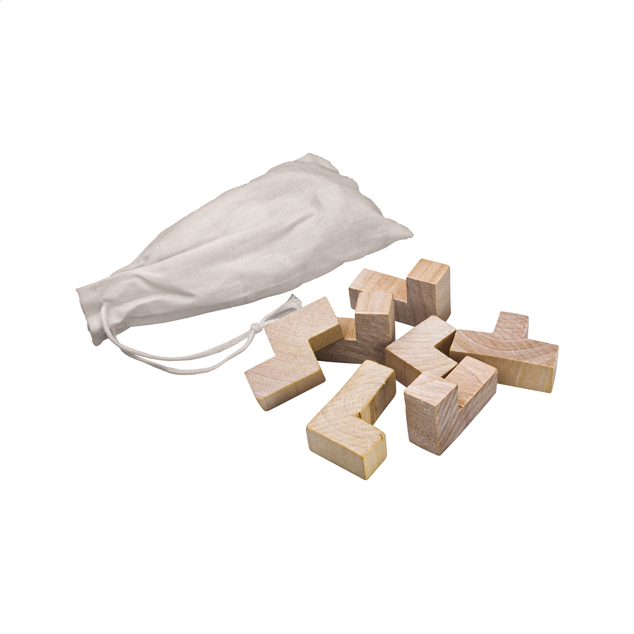 Magic Cube in Natural Cotton Pouch - Grays