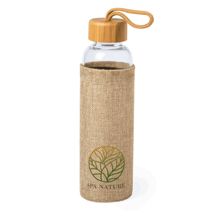 Ökologische Glas- und Bambusflasche mit Hülse 550ml - Tom