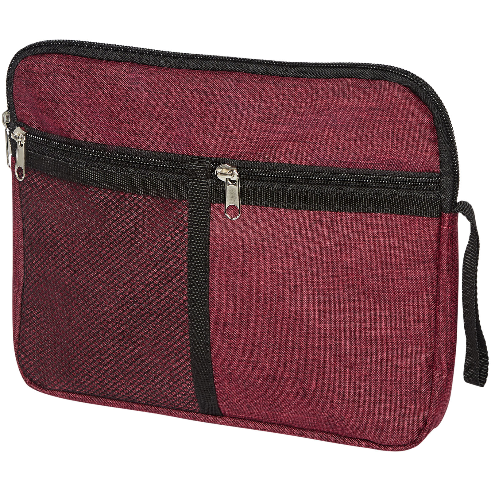 A toiletry bag with a heathered colour effect and a zippered closure - Newcastle-under-Lyme