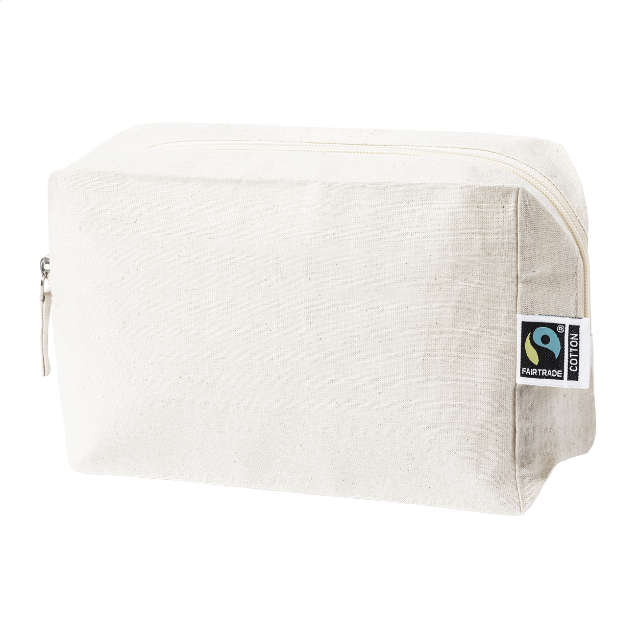Ferbyss Plus Fairtrade cotton cosmetic bag 180 g/m² with logo printed with logo